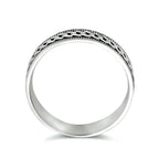 Zijkant detail van 6mm brede geoxideerde zilveren heren ring - City Juwelier