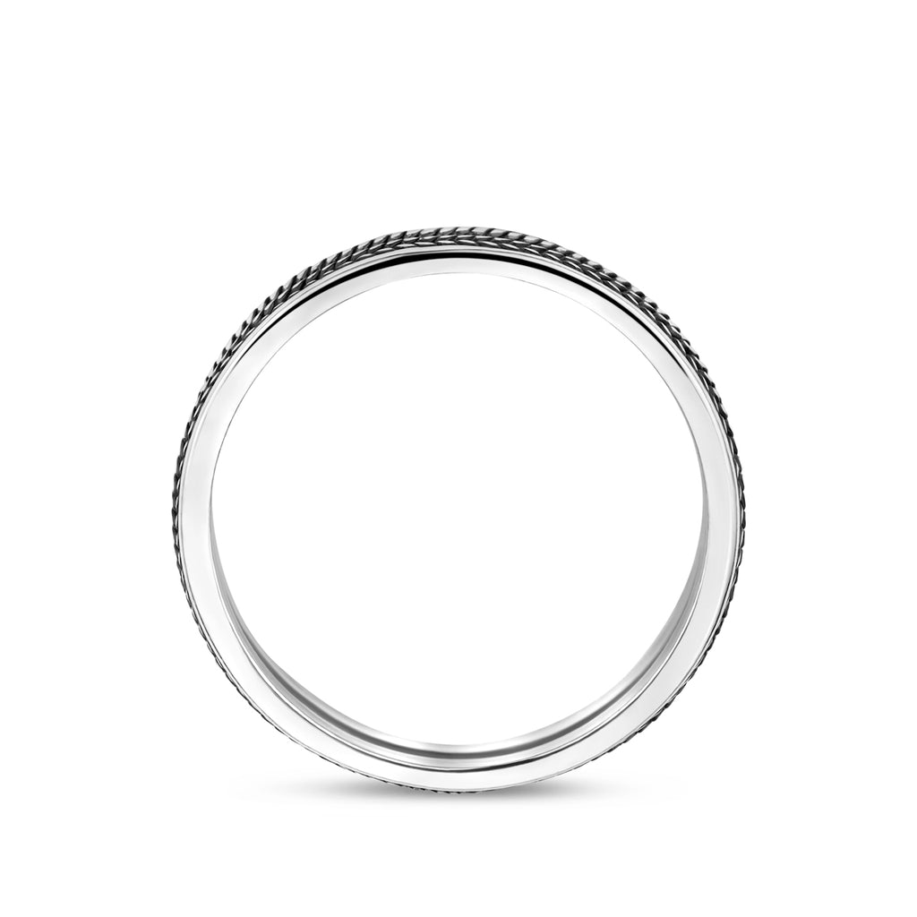 Zijkant geoxideerde zilveren heren ring met matte afwerking - City Juwelier