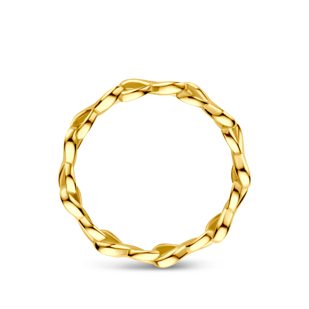 Zijkant gouden infinity ring 14K geelgoud 3mm breedte - City Juwelier