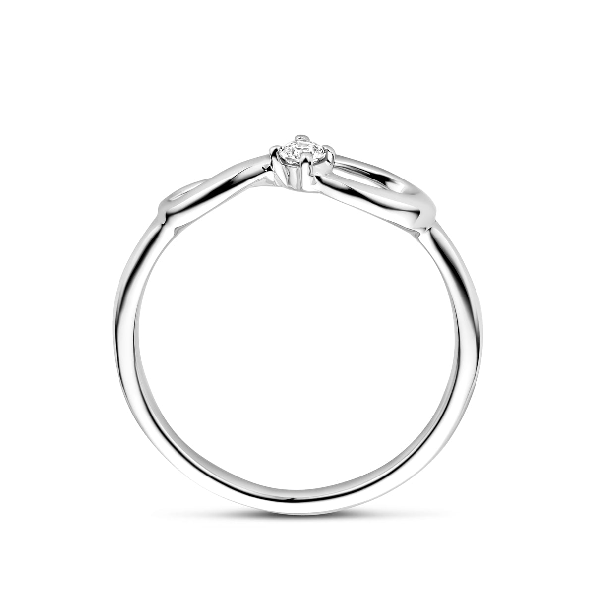 Zijkant zilveren infinity ring 925 sterling zilver dames - City Juwelier