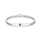 Zilveren armband dames met graveerplaatje in 925 zilver, vooraanzicht - City Juwelier