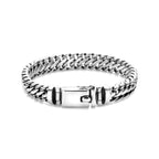 Zilveren armband heren geoxideerd zijaanzicht detail sluiting - City Juwelier