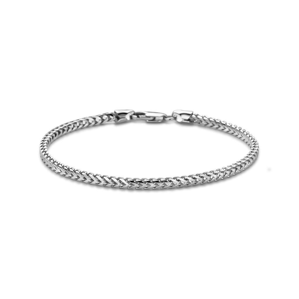 Zilveren armband heren vossestaartschakel 925 zilver vooraanzicht - City Juwelier