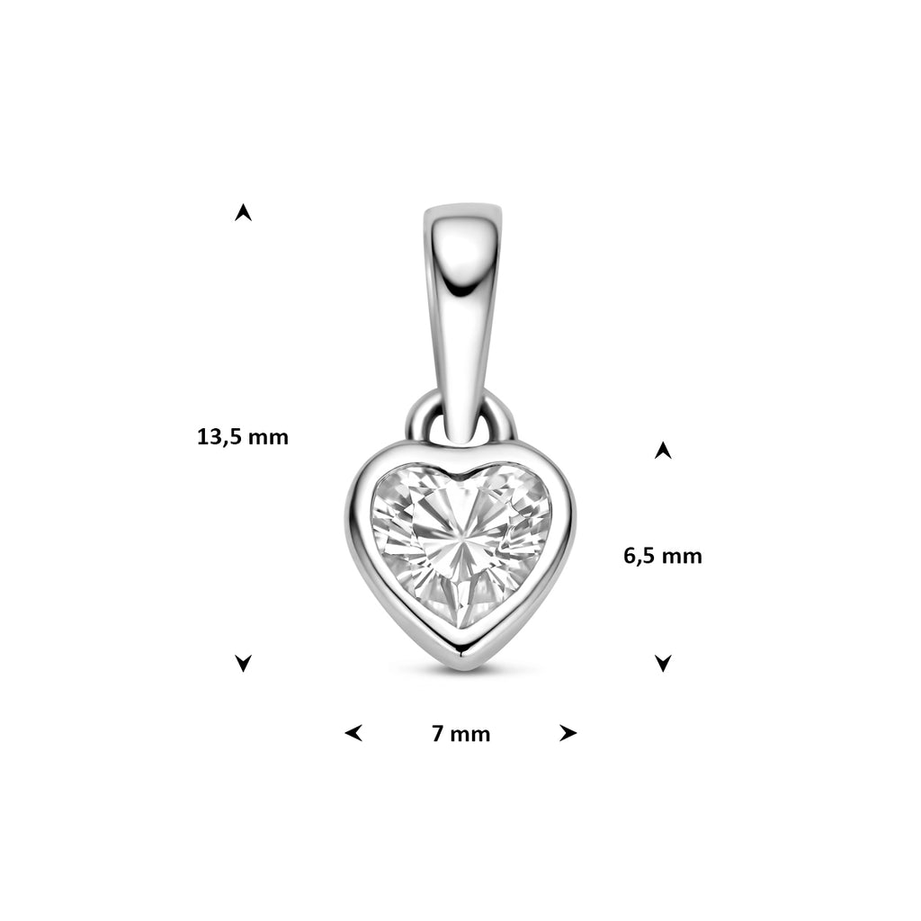 Zilveren dames hanger Coeurvaine met zirkonia schuin aanzicht - City Juwelier