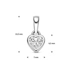 Zilveren dames hanger Coeurvaine met zirkonia schuin aanzicht - City Juwelier