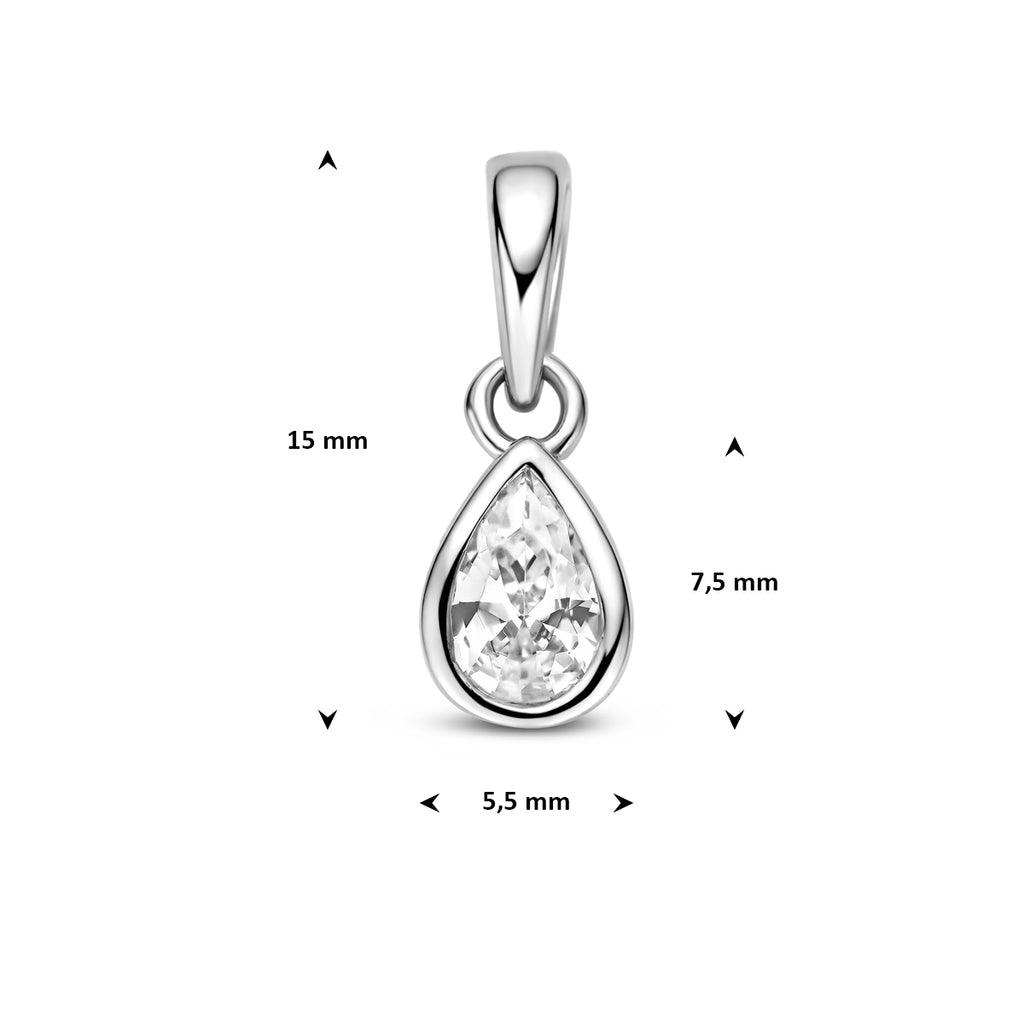 Zilveren dames hanger detail van oogje en afwerking - City Juwelier