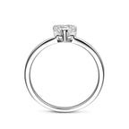Zilveren dames ring met hartje detail zijaanzicht - City Juwelier