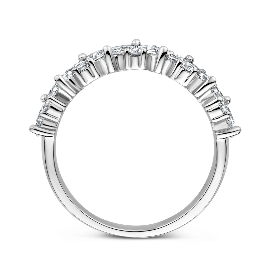 Zilveren dames ring met zirkonia - zijaanzicht - City Juwelier