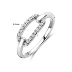 Zilveren dames ring met zirkonia zijaanzicht - City Juwelier
