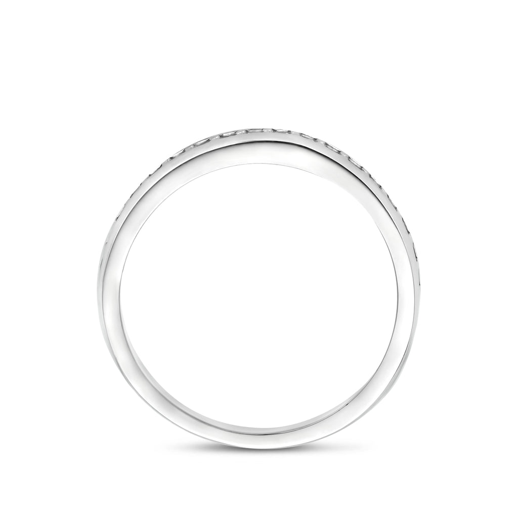 Zilveren damesring zirkonia zijaanzicht gerhodineerd zilver - City Juwelier
