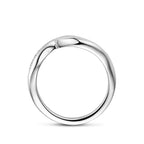 Zilveren damesring zirkonia zijaanzicht zilverkleurig design - City Juwelier