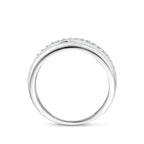 Zilveren damesring zirkonia zijaanzicht zilverkleurig design - City Juwelier