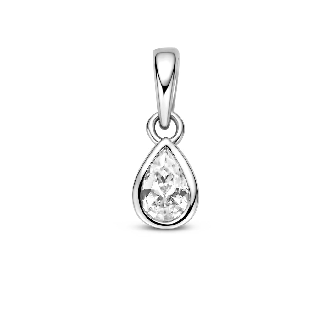 Zilveren hanger met zirkonia vooraanzicht voor dames - City Juwelier
