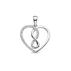 Zilveren hart hanger met infinity symbool en zirkonia voor vrouwen - City Juwelier