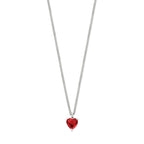 Zilveren hart ketting met rode zirkonia voor vrouwen - City Juwelier