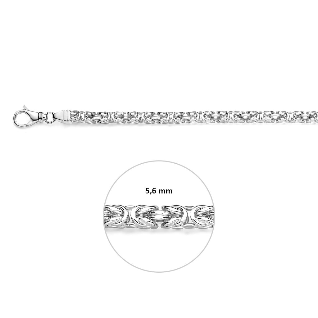 Zilveren heren armband met karabijnsluiting detail zilverkleurig - City Juwelier