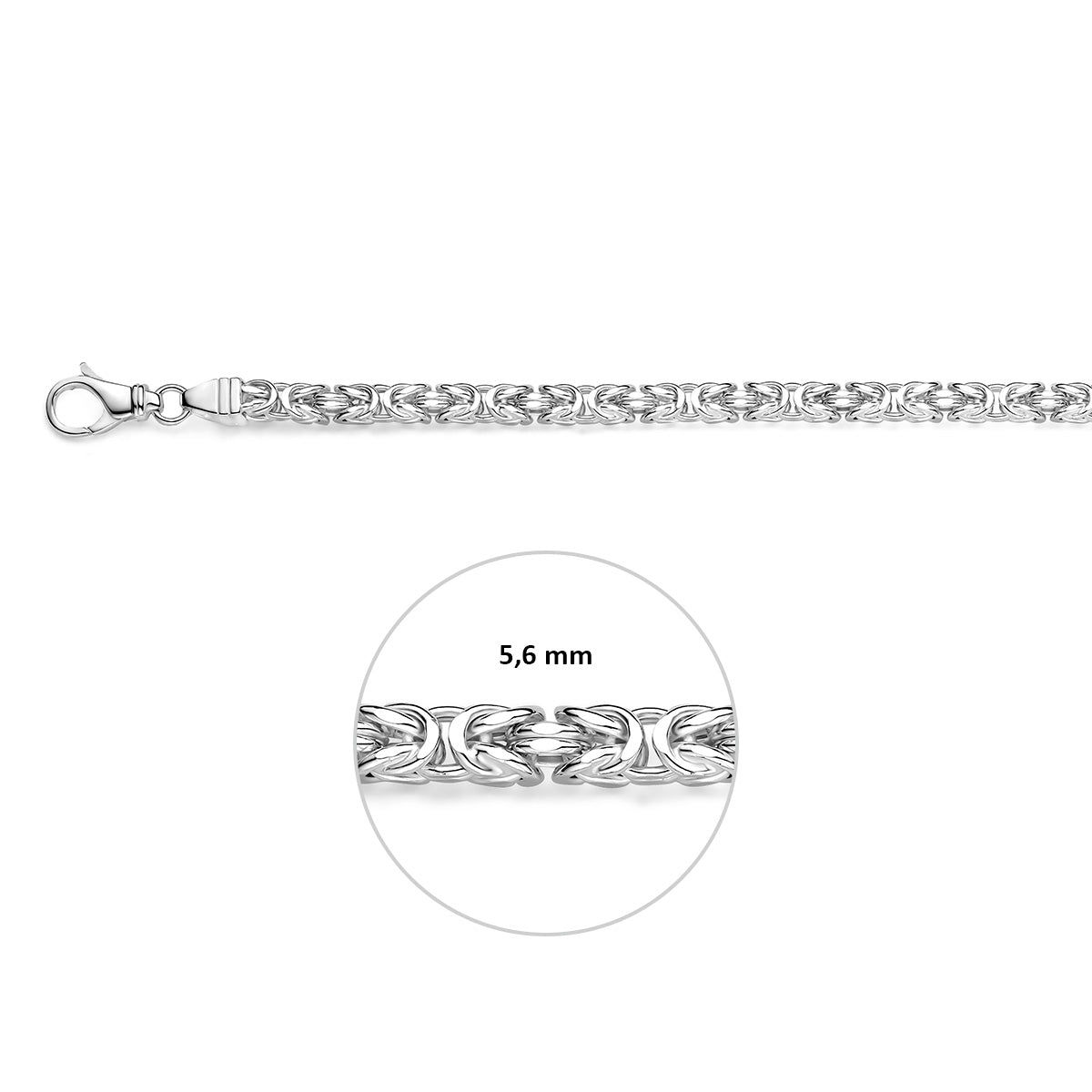 Zilveren heren armband met karabijnsluiting detail zilverkleurig - City Juwelier