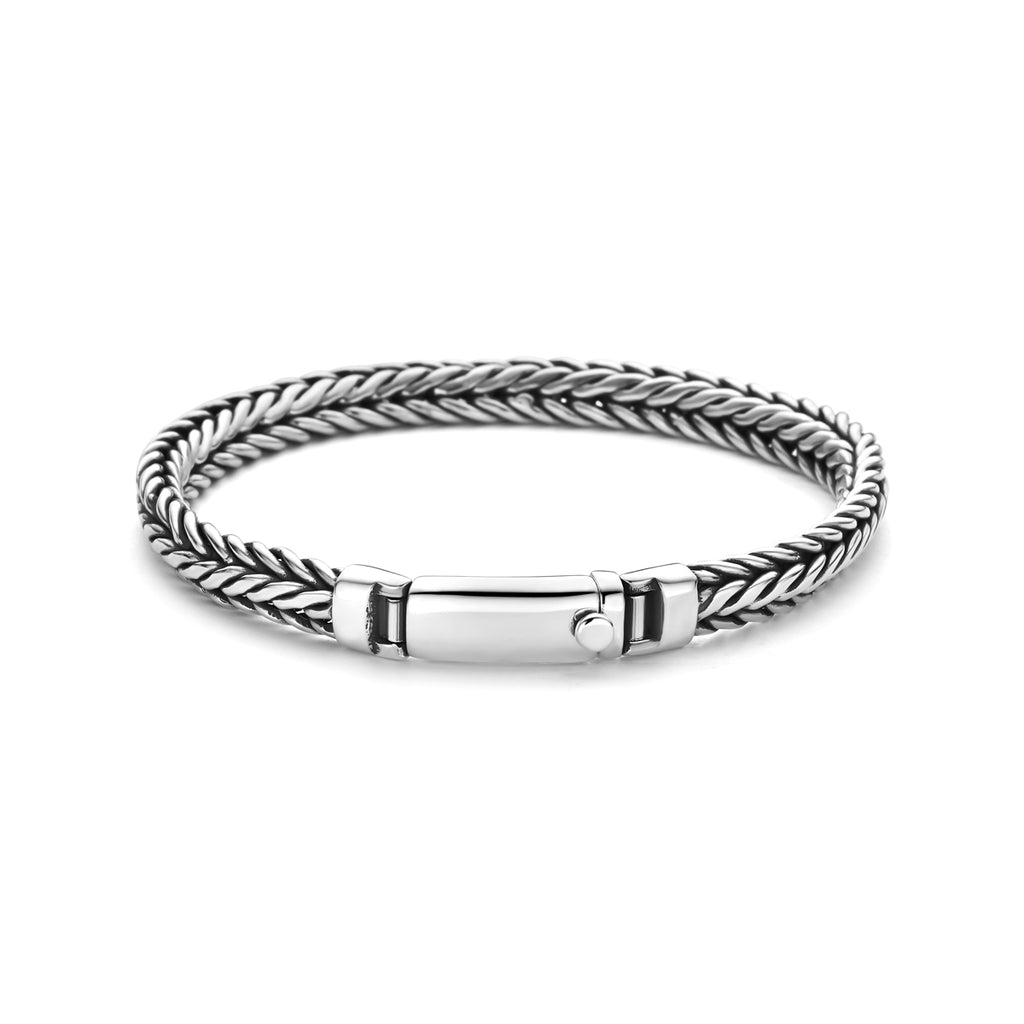 Zilveren heren armband Vulpessa zijaanzicht vintage oxidatie afwerking - City Juwelier