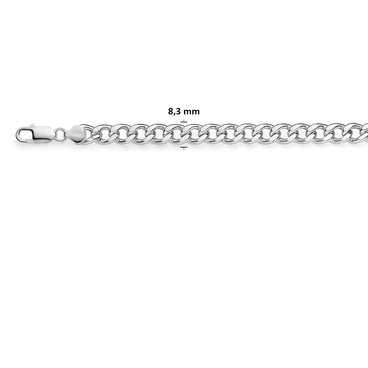 Zilveren heren ketting met karabijnsluiting detail Gourmantia collectie - City Juwelier