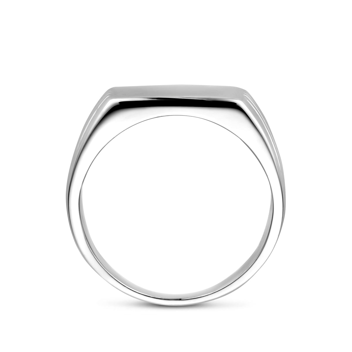 Zilveren heren ring 12mm zijaanzicht detail afwerking - City Juwelier