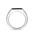 Zilveren heren zegelring onyx zijaanzicht 10.5mm breed - City Juwelier