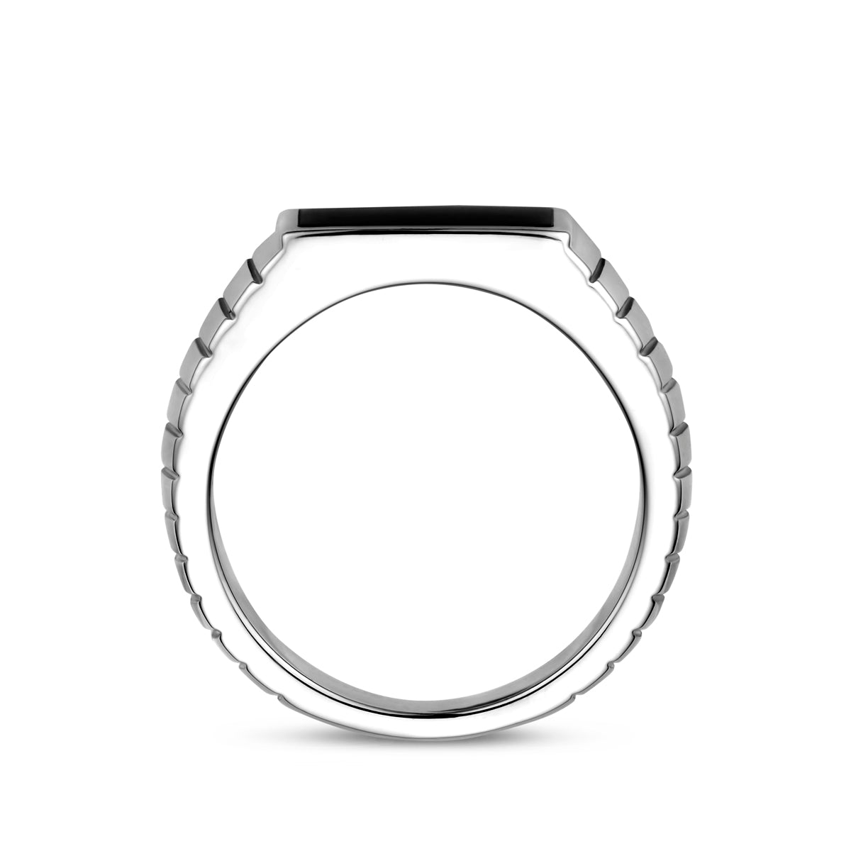 Zilveren heren zegelring onyx zijaanzicht 10.5mm breed - City Juwelier