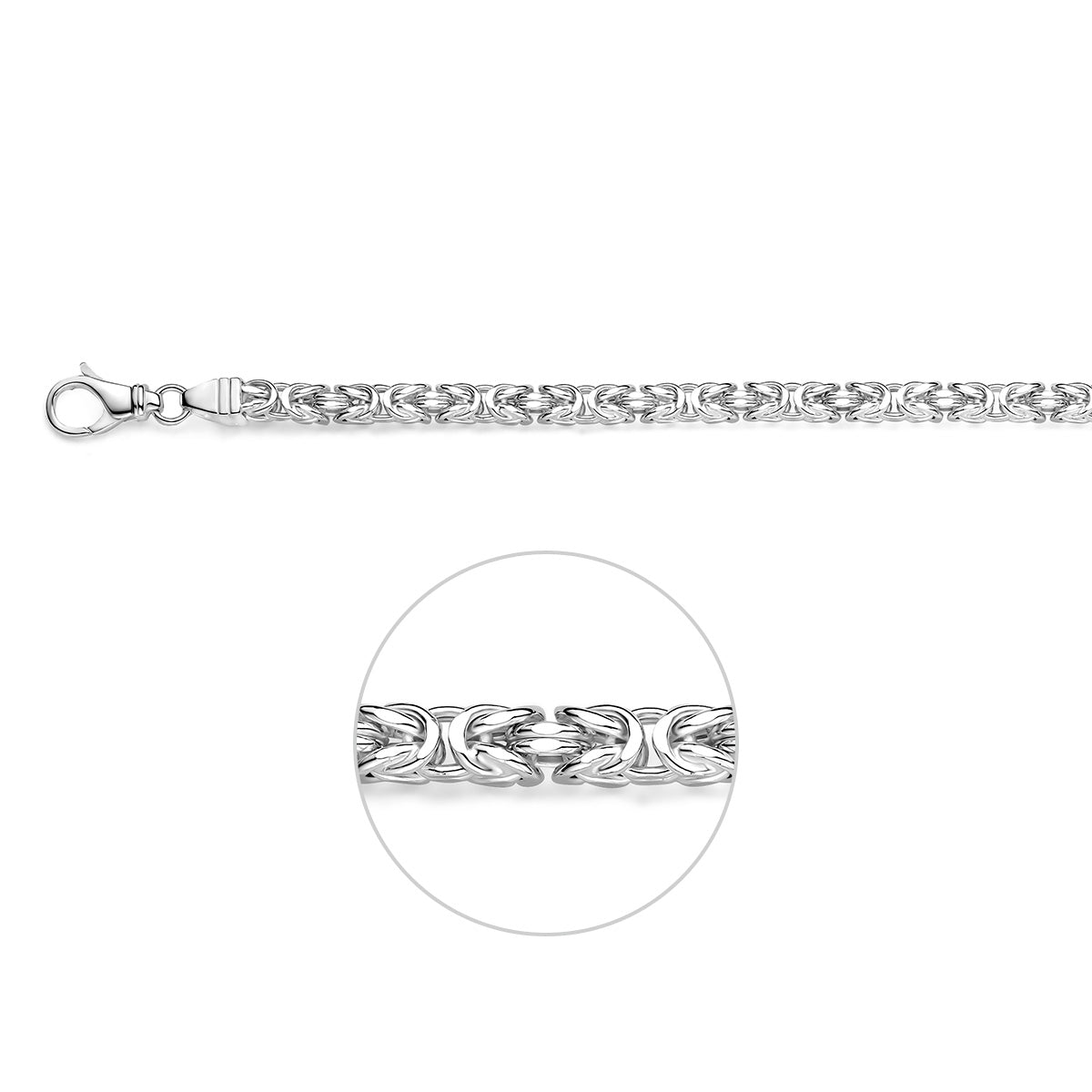 Zilveren ketting heren koningsschakel 925 zilver vooraanzicht - City Juwelier