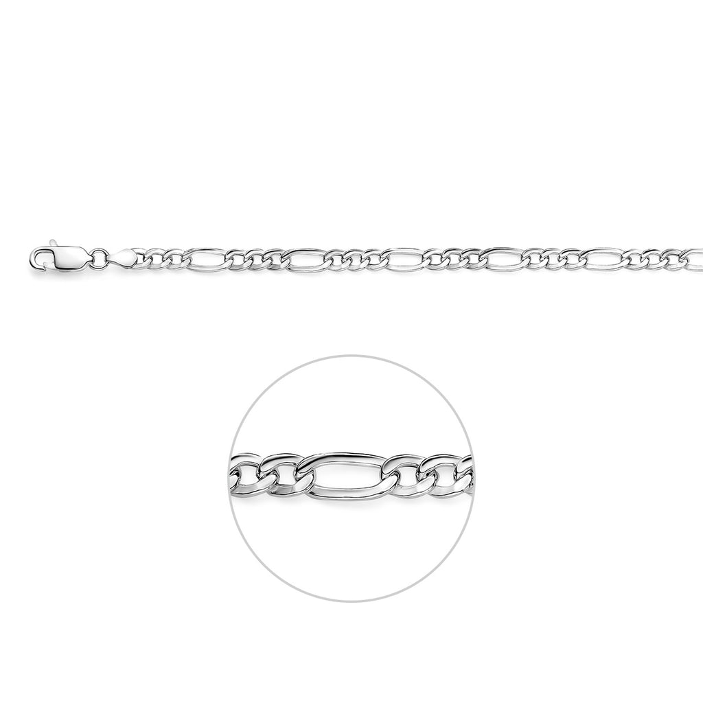 Zilveren ketting heren met figaro schakel 5.1mm in 925 zilver - City Juwelier