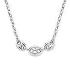 Zilveren ketting met koffieboon schakel voor vrouwen - City Juwelier