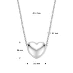 Zilveren ketting set met hartjes hanger vooraanzicht - City Juwelier