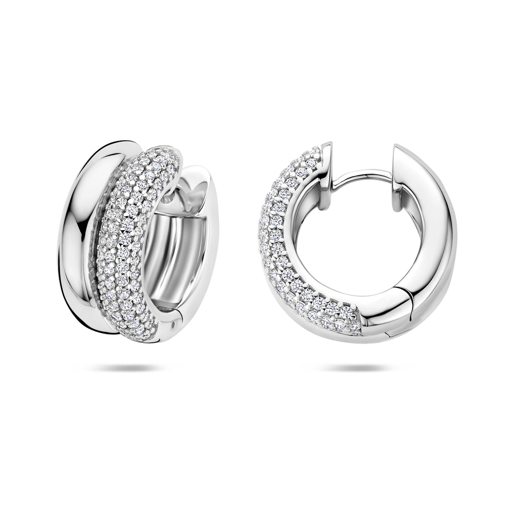 Zilveren klapoorbellen 925 zilver - zijaanzicht met klapmechanisme - City Juwelier