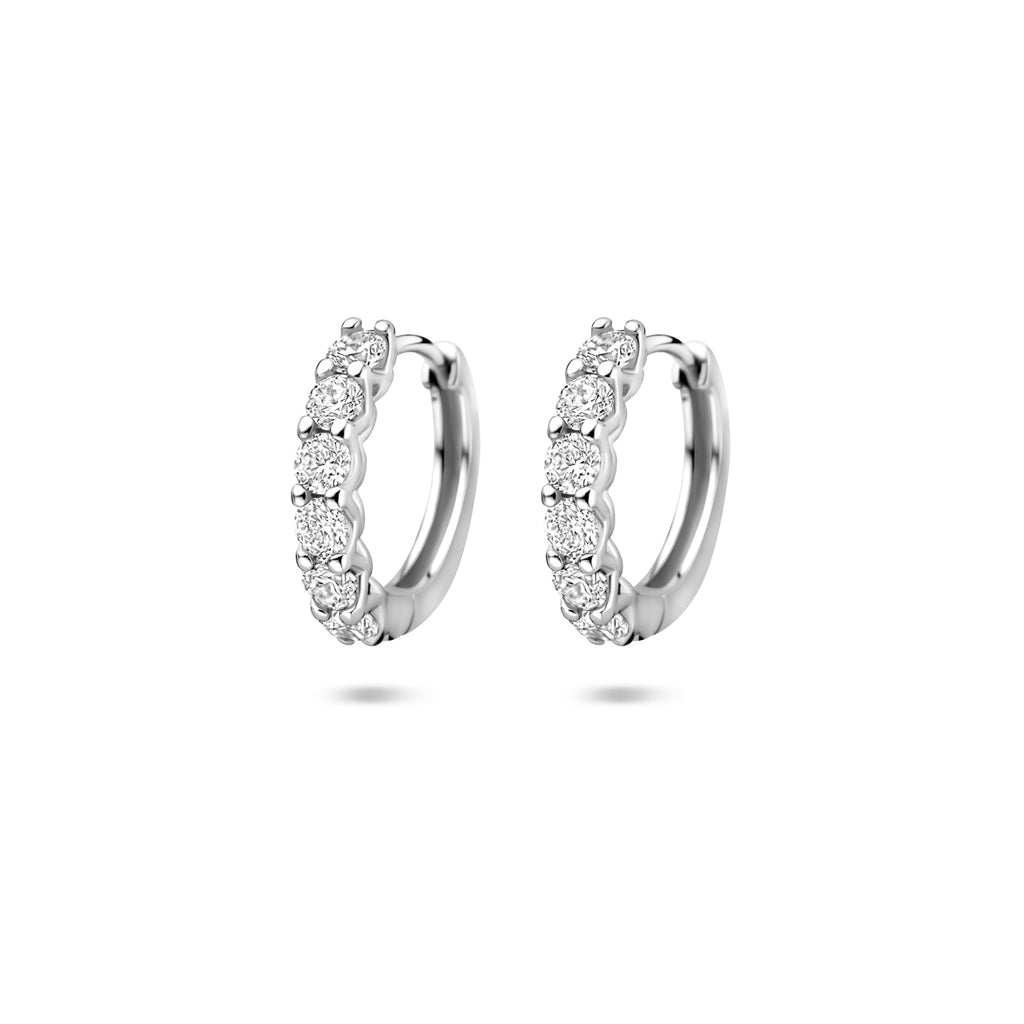 Zilveren klapoorbellen met zirkonia voor vrouwen - City Juwelier