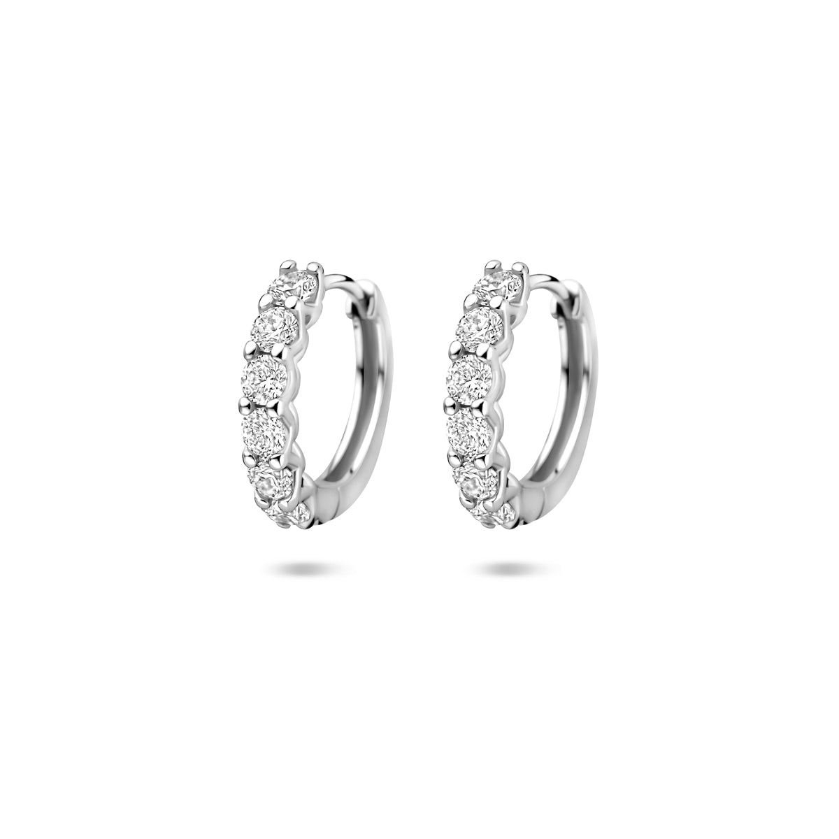 Zilveren klapoorbellen met zirkonia voor vrouwen - City Juwelier