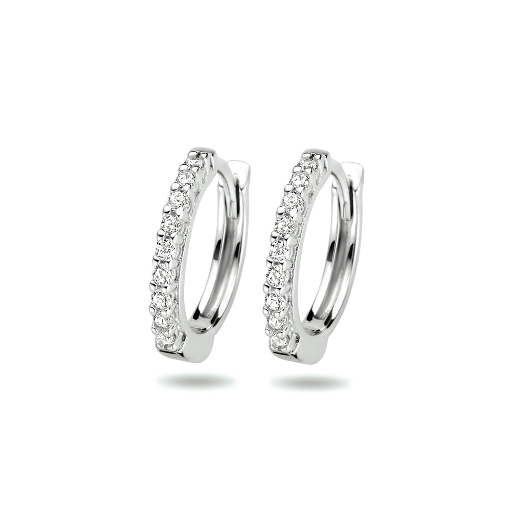 Zilveren klapoorbellen met zirkonia voor vrouwen - City Juwelier