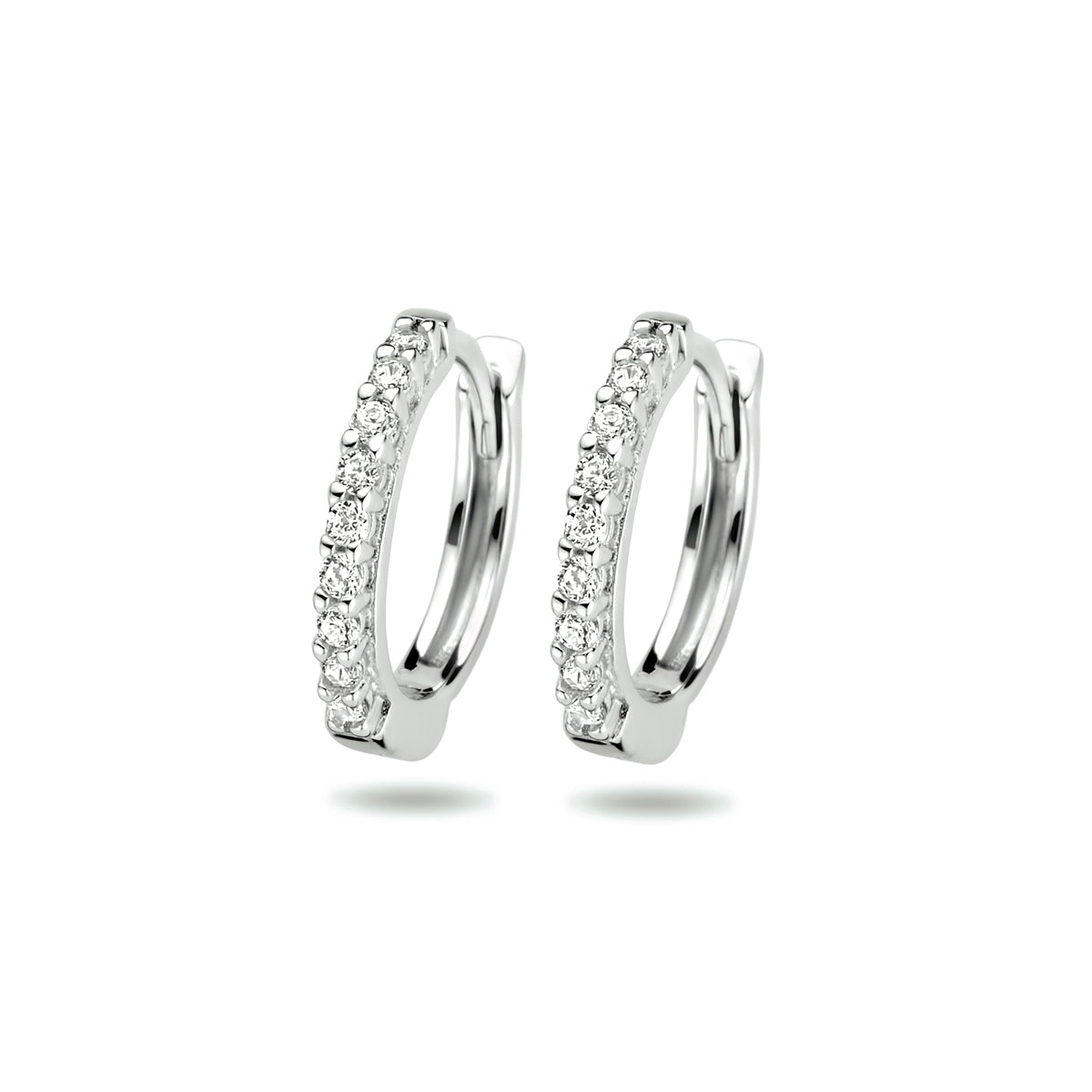 Zilveren klapoorbellen met zirkonia voor vrouwen - City Juwelier