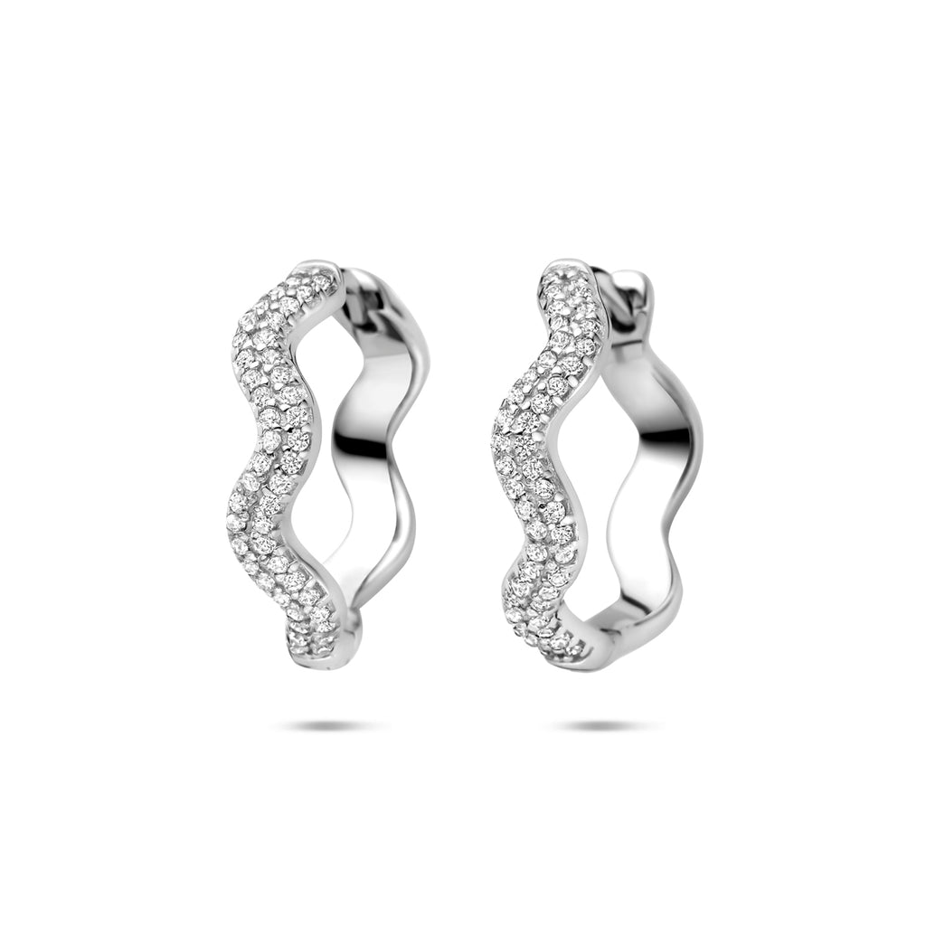 Zilveren klapoorbellen met zirkonia voor vrouwen - City Juwelier