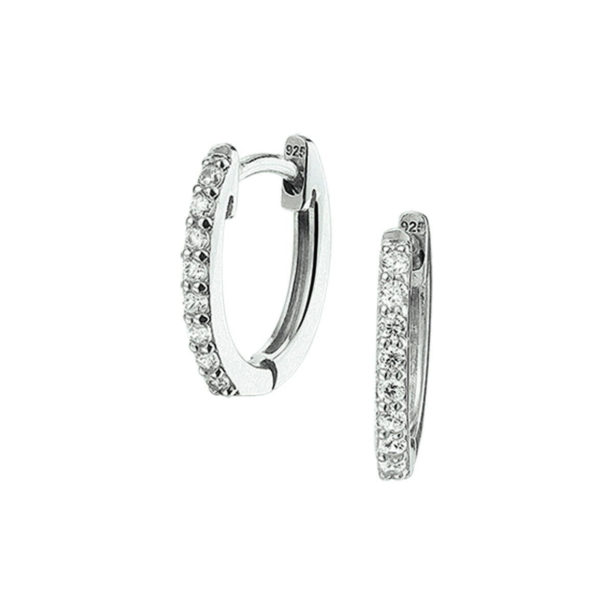 Zilveren klapoorbellen met zirkonia voor vrouwen - City Juwelier