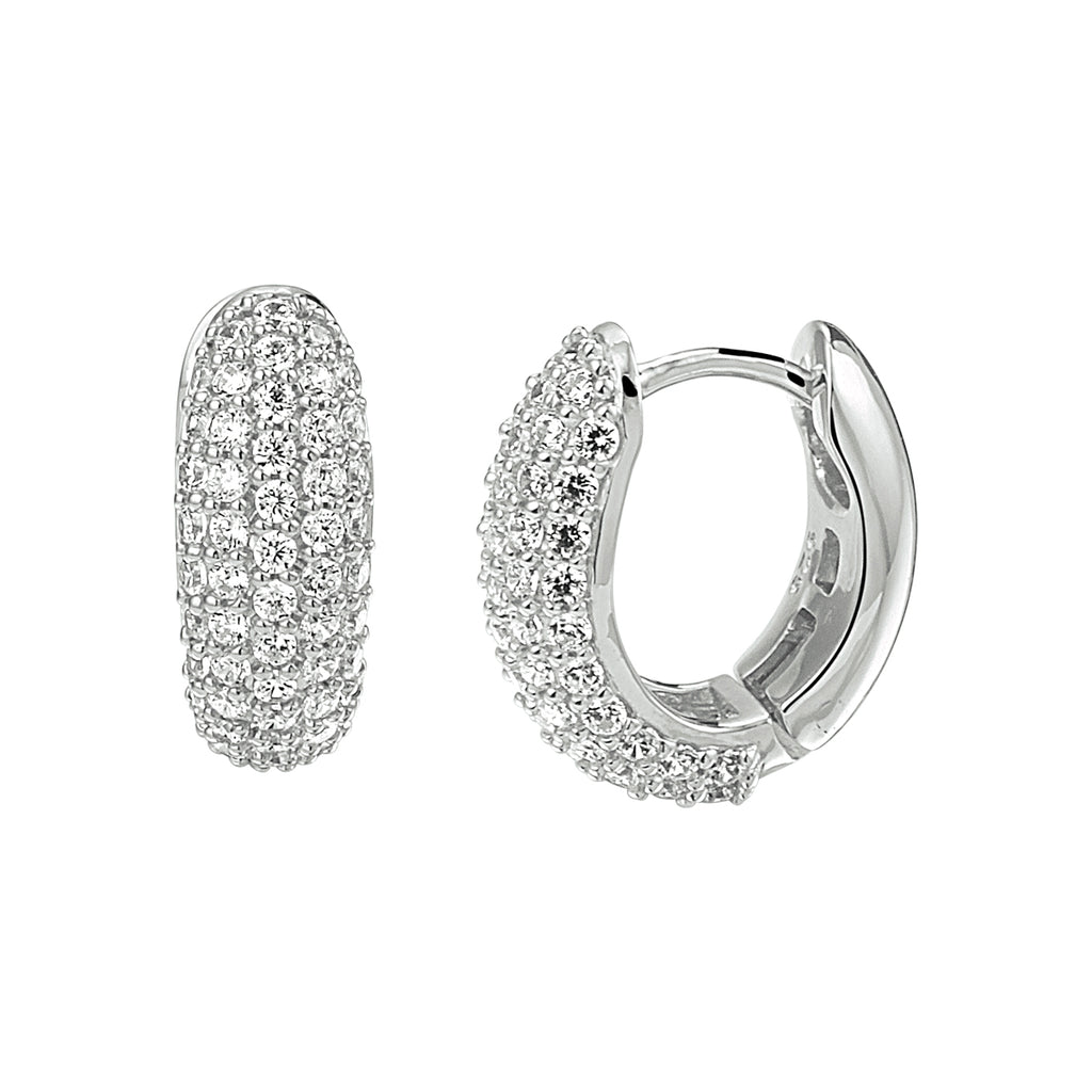 Zilveren klapoorbellen met zirkonia voor vrouwen - City Juwelier