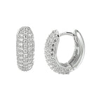 Zilveren klapoorbellen met zirkonia voor vrouwen - City Juwelier