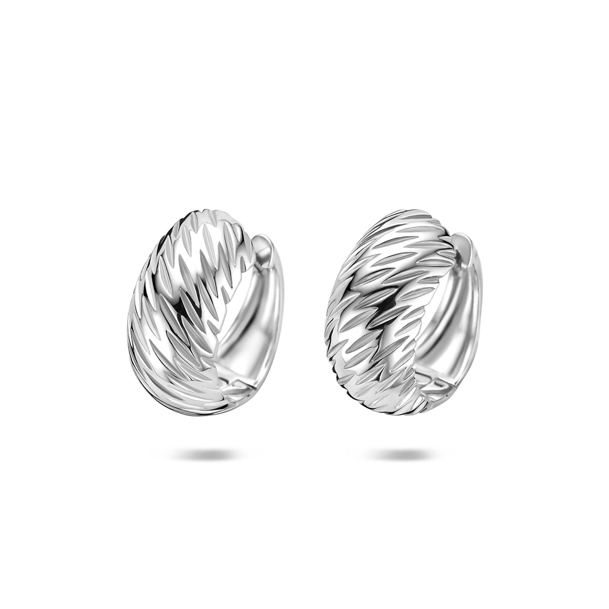 Zilveren oorbellen klapoorringen 925 zilver vooraanzicht voor dames - City Juwelier