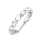 Zilveren ring met hartjes design voor dames in 925 sterling zilver - City Juwelier