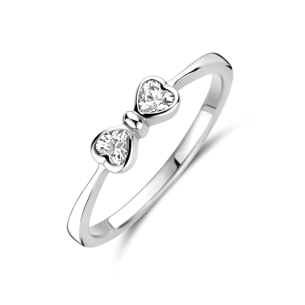 Zilveren ring met strik en zirkonia voor vrouwen - City Juwelier