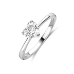 Zilveren ring met zirkonia hartje voor vrouwen vooraanzicht - City Juwelier