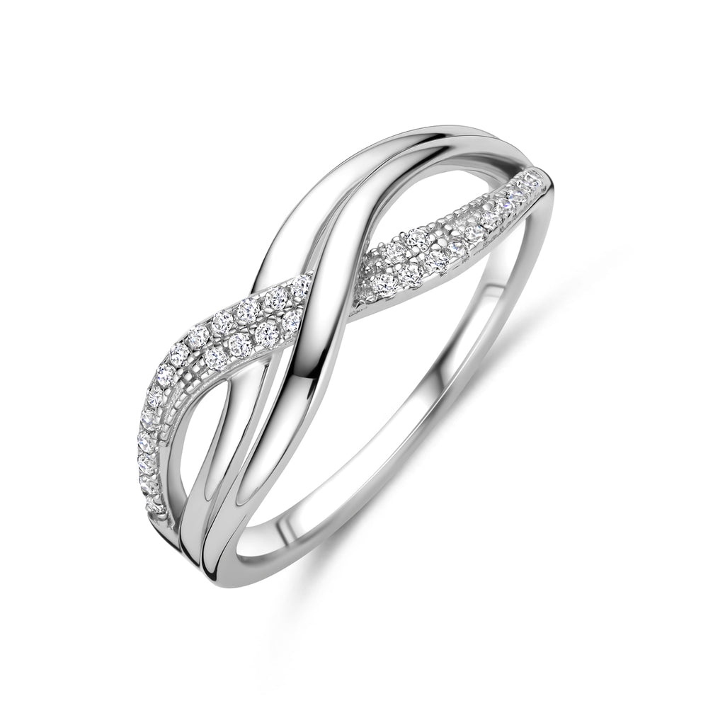 Zilveren ring met zirkonia steentjes voor vrouwen - City Juwelier