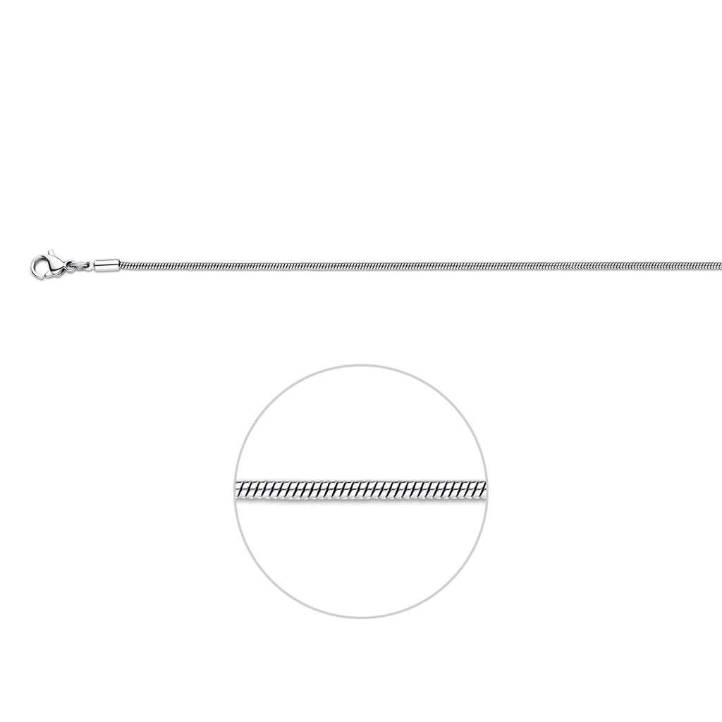 Zilveren slangschakel ketting stainless steel voor vrouwen - City Juwelier