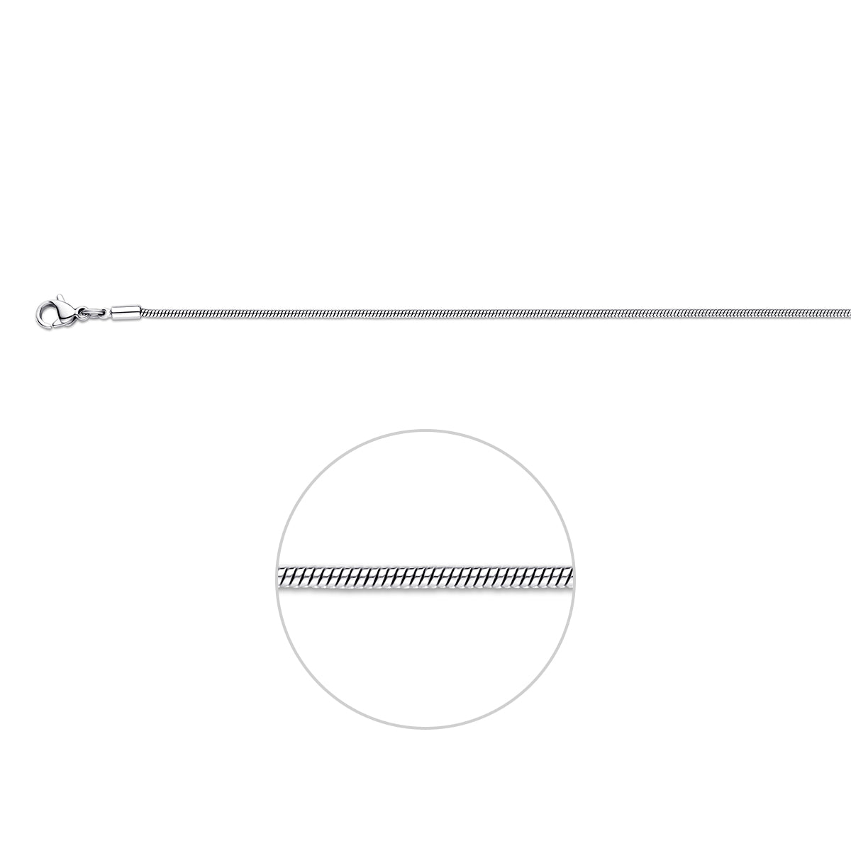 Zilveren slangschakel ketting stainless steel voor vrouwen - City Juwelier