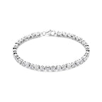 Zilveren tennisarmband met zirkonia hartjes vooraanzicht voor dames - City Juwelier