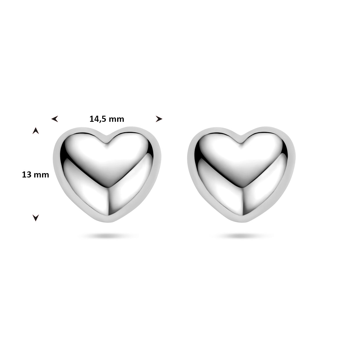 Zilveren valentijn oorbellen met hart design voor dames - City Juwelier