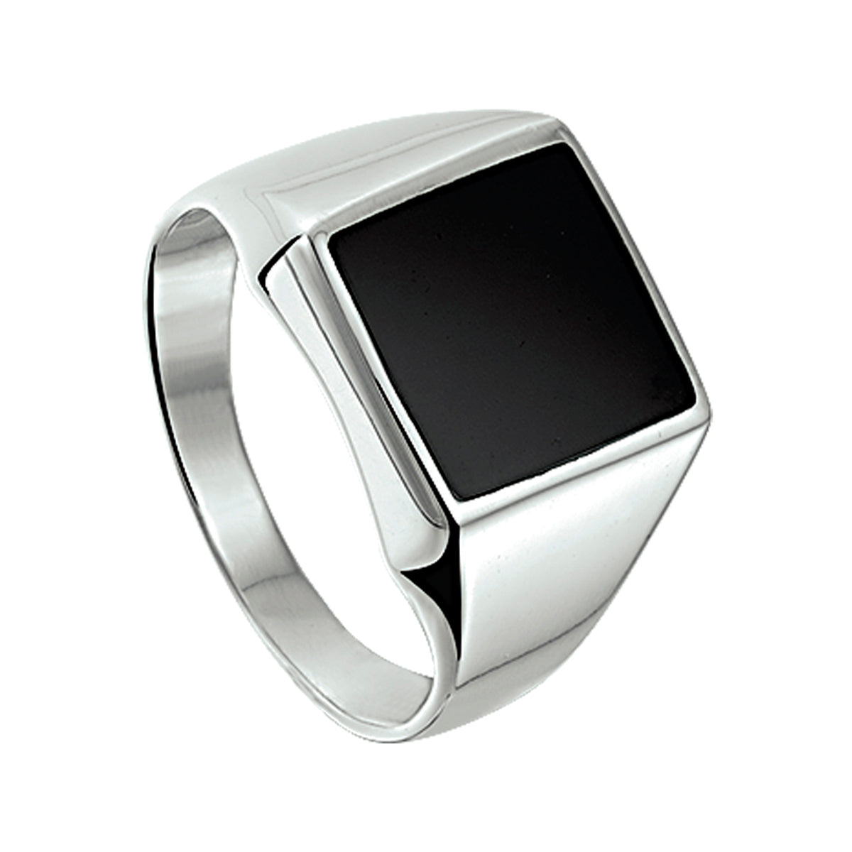 Zilveren zegelring met massief onyx voor mannen - City Juwelier