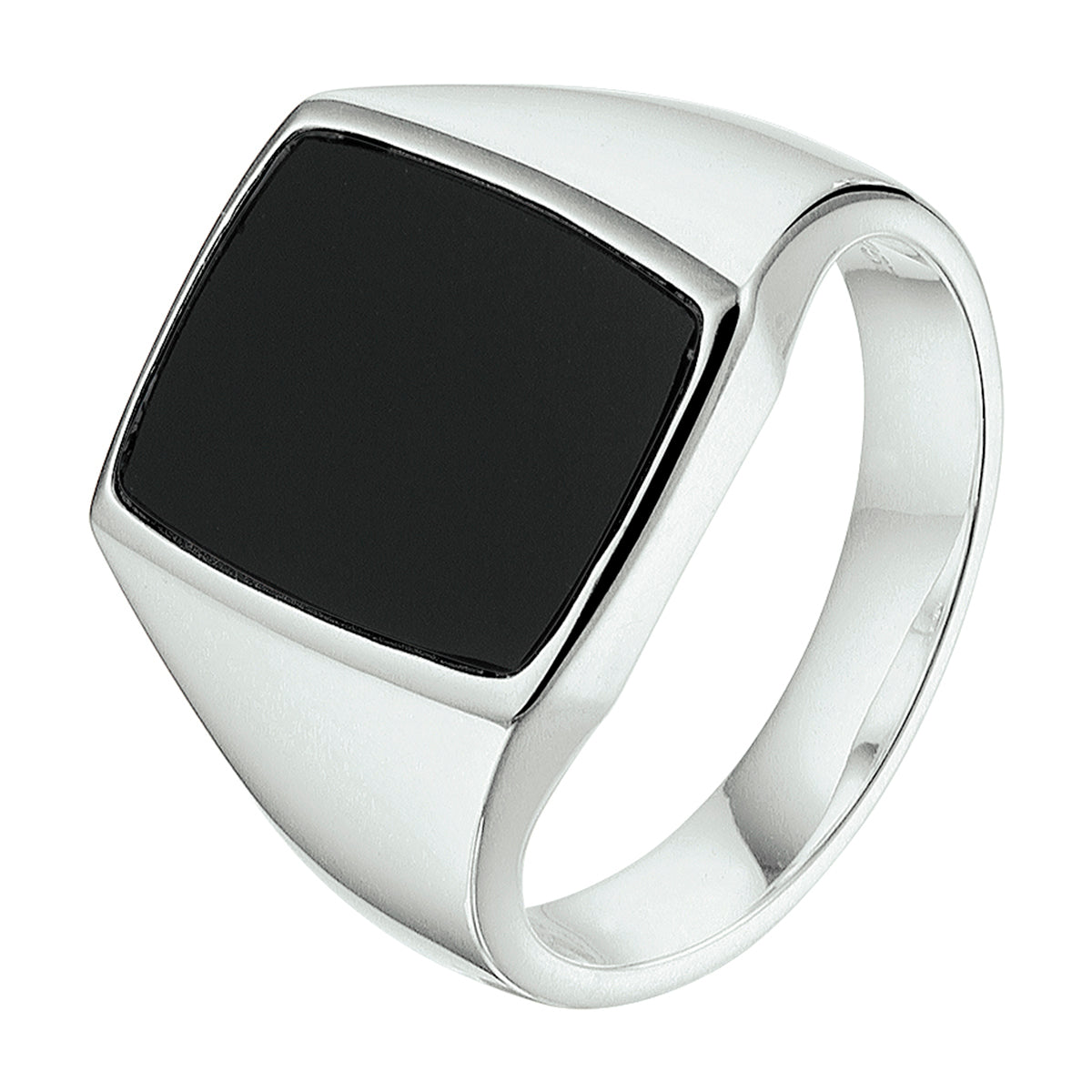 Zilveren zegelring met massieve onyx voor mannen - City Juwelier